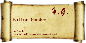 Haller Gordon névjegykártya